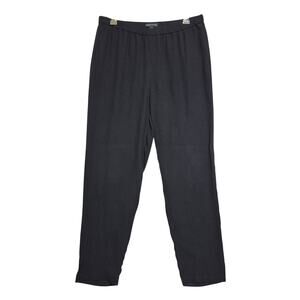 Eileen Fisher Silk Tapered Pants XS Black Semi-Sheer Ankle Coastal Lagenlook